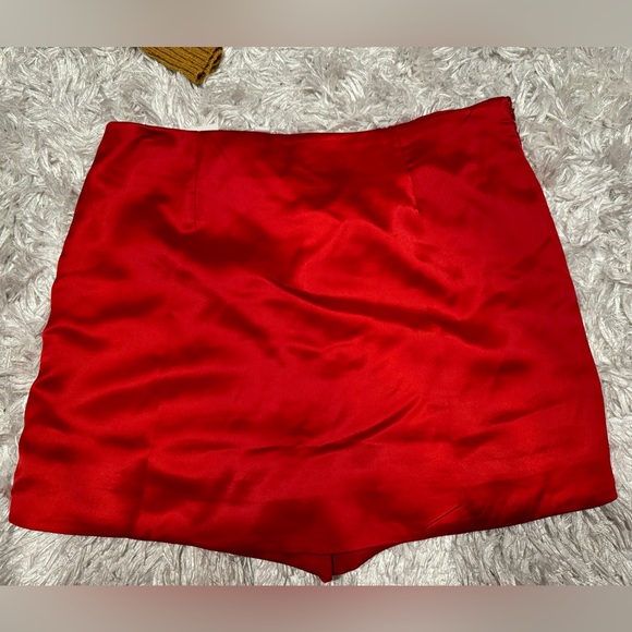 Brand NEW Vici Dolls Libby Satin Pleated Front Skort in Ruby Red (NWT) - Picture 7 of 7